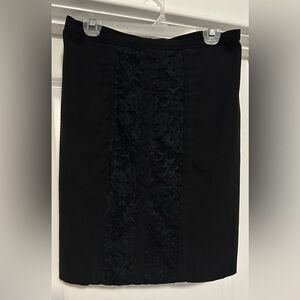Bebe Black Textured Panel Pencil Skirt